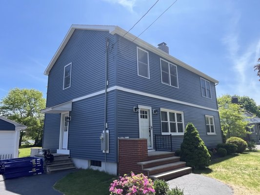 Residential Addition - Incredible before and after photo from our second story addition in Westbrook. Can you believe that's the same house?!