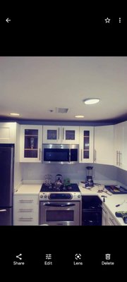 Kitchen Remodel - kitchen cabinets painted white with glass install Kitchen Remodel - kitchen cabinets painted white with glass install