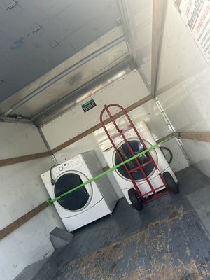 Service Only - Customer had a truck already. We loaded and unloaded their washing machine and dryer.