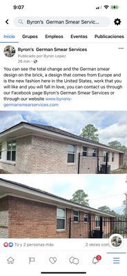German smear on brick house, walls, chimneys, columns and fireplace - smear work in brick houses, walls, columns, chimneys and fireplace, total change in your house, guaranteed work and satisfaction in your new project, I guarantee it.