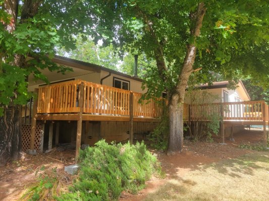 Cedar deck build - Complete tear down and rebuild of old deck redone in Cedar with Doug fir framing. Stained in a natural stain