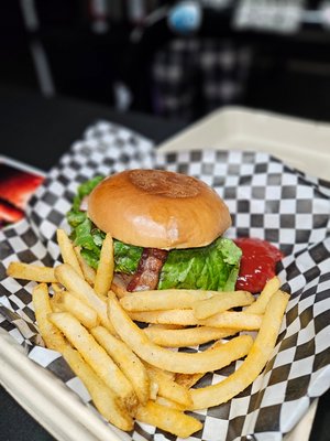 Burger & Fries- for Event Catering - American Classic Burgers and Fries.  High quality beef and potatoes.