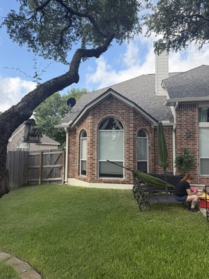 Back yard Restoration project - This project was was a pleasure to complete.
We started from the top down ensuring the fascia was repaired and ready for gutters. Then the cleaning of the brick and mortar repair between the brick wall, down to the mortar repair below the brick all the way down, wall to wall. The door repair was done same day with the base being repaired and re shaped so that a new door was not required. Then a fresh coat of white paint applied. No project to large or to small give us a call today! 210.830.7663 Back yard Restoration project - This project was was a pleasure to complete.
We started from the top down ensuring the fascia was repaired and ready for gutters. Then the cleaning of the brick and mortar repair between the brick wall, down to the mortar repair below the brick all the way down, wall to wall. The door repair was done same day with the base being repaired and re shaped so that a new door was not required. Then a fresh coat of white paint applied. No project to large or to small give us a call today! 210.830.7663