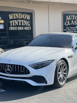 2025 Mercedes SL-Class | Xr-BLACK Ceramic Tint Upgrade - We took this sleek beauty to the next level with our premium Xr-BLACK Ceramic Tint:

 55% Windshield Tint – Maximum clarity with superior heat rejection.
 20% All Around – Perfect blend of privacy and style.
 Advanced UV & Heat Protection – Keeps you cool while protecting your interior.

Want your ride to stand out like this? Stop by Faith Auto Glass & Tinting for the best in performance, style, and protection!