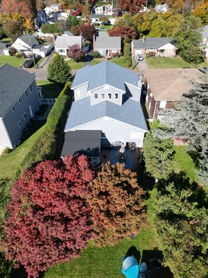 Owns Corning roof shingles color (harbor blue) - Roof had multiple leaks from aging , customer didn’t want to keep repairing so we decided to replace the roof & low-slope roof . Project with a similar size can cost from 10,000-15,000$ call for a free proposal , all work and materials guaranteed for 25+ years ! Owns Corning roof shingles color (harbor blue) - Roof had multiple leaks from aging , customer didn’t want to keep repairing so we decided to replace the roof & low-slope roof . Project with a similar size can cost from 10,000-15,000$ call for a free proposal , all work and materials guaranteed for 25+ years !