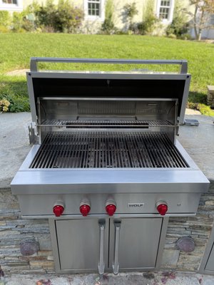 Wolf Grill - Cleaning/Service - This Wolf Grill was cleaned and serviced. We are a Wolf Grill Service Provider and can repair any issues you have with your Wolf Grill using the correct manufacturer parts.