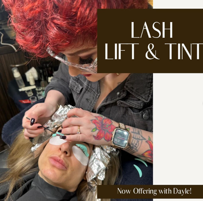 LASH Lift|Tint - LIFT: Wake up each morning with perfectly curled lashes that last up to 8 weeks. Shower, swim, and sweat without worry.

TINT: Using dyes that are 100% safe and gentle, we'll choose colors that compliment your hair and skin tone. Tints last up to 4 weeks. 

LIFT + TINT: Combine both the lift and tint to make your eyes pop with little to no maintenance for a beautiful, deep-dark, lifted and curled look.
