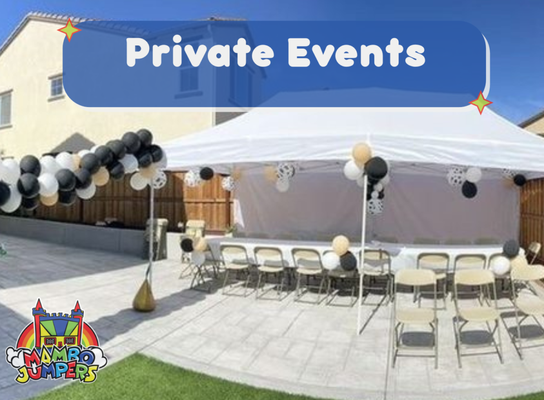 Private Events - Whatever your event is (corporate, personal, or professional), we can set you up to dazzle. Call today! Private Events - Whatever your event is (corporate, personal, or professional), we can set you up to dazzle. Call today!