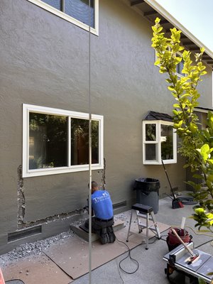 Window remodel - This remodel was done from window to sliding patio door Window remodel - This remodel was done from window to sliding patio door