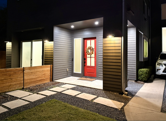 Privacy Film Installation for Modern Home - This home was fully exposed to street traffic and peering eyes. With our high-grade privacy film, we transformed the home into a private city oasis without compromising light.