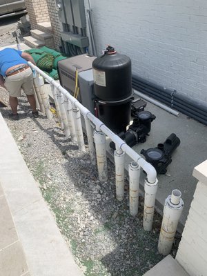 High-end large residential filterpad plumbing - This is a compilation of high end gunnite pool plumbing jobs from some of the top builders in middle Tennessee, milosi, watermark, and dream pools are all companies I have worked with. 
With holywater pools I offer the best of the best.