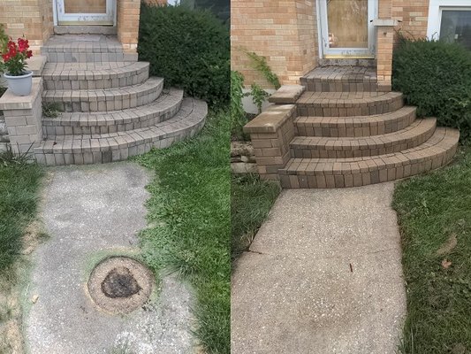 Patio and Entry Pressurewash #2 - Pressure washed and cleaned up weeds Patio and Entry Pressurewash #2 - Pressure washed and cleaned up weeds