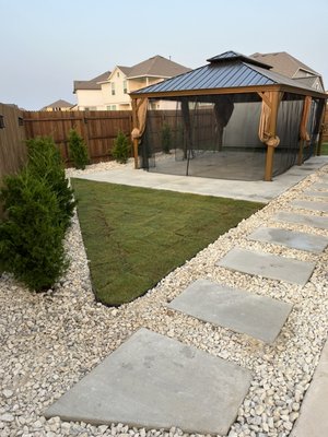 Pavilion & Landscape Upgrade - New Braunfels, TX - This project is from a recurring client who was looking for a simple yet powerful outdoor space to have a welcoming environment. Pavilion & Landscape Upgrade - New Braunfels, TX - This project is from a recurring client who was looking for a simple yet powerful outdoor space to have a welcoming environment.