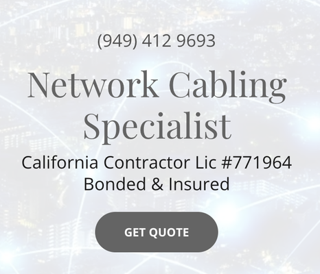 Ethernet Installation - Need your home wired for Ethernet? We've been proudly serving the orange county community since 1994 and offer customized solutions to offer ethernet access throughout your home. Give us a call today for a free expert consultation! (949) 412-9693
