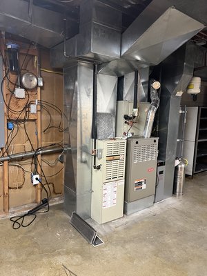 Mitsubishi Electric SVZ Air Handlers, Branch Box & MXZSM Hyper Heat Installation - We recently completed a project for a customer who was looking to upgrade their heating system for improved efficiency. They had two older 80% gas furnaces, one for upstairs and one for downstairs, that we removed. We replaced the existing equipment with a new, highly efficient Mitsubishi electric system, including two SVZ air handlers, a branch box, and an MXZSM Hyper-Heat heat pump. This upgrade provides significantly better performance and comfort. A key benefit of the Hyper-Heat system is its ability to produce 100% heating efficiency even when outdoor temperatures drop as low as 5°F! This project also transitioned the customer from gas to a full electric system. Instead of creating energy like the old gas furnaces, this new system transfers energy, making it much more efficient. The Mitsubishi equipment also features advanced inverter technology for even greater efficiency and precise temperature control. As part of the upgrade, we also removed their old wired thermostats and replaced them with new, convenient MHK wireless thermostats, which are compatible with Kumo Cloud for easy remote access and control.
HVAC near me
Air conditioning repair near me
Heating repair near me
Furnace repair near me
AC installation near me
Emergency HVAC repair
24 hour HVAC service
HVAC companies near me
Residential HVAC services
Commercial HVAC services
Duct cleaning near me
Air conditioner maintenance
Heater installation near me
Best HVAC company near me
Affordable HVAC repair
HVAC contractors near me
HVAC tune-up specials
Mini split installation near me
Thermostat installation near me Mitsubishi Electric SVZ Air Handlers, Branch Box & MXZSM Hyper Heat Installation - We recently completed a project for a customer who was looking to upgrade their heating system for improved efficiency. They had two older 80% gas furnaces, one for upstairs and one for downstairs, that we removed. We replaced the existing equipment with a new, highly efficient Mitsubishi electric system, including two SVZ air handlers, a branch box, and an MXZSM Hyper-Heat heat pump. This upgrade provides significantly better performance and comfort. A key benefit of the Hyper-Heat system is its ability to produce 100% heating efficiency even when outdoor temperatures drop as low as 5°F! This project also transitioned the customer from gas to a full electric system. Instead of creating energy like the old gas furnaces, this new system transfers energy, making it much more efficient. The Mitsubishi equipment also features advanced inverter technology for even greater efficiency and precise temperature control. As part of the upgrade, we also removed their old wired thermostats and replaced them with new, convenient MHK wireless thermostats, which are compatible with Kumo Cloud for easy remote access and control.
HVAC near me
Air conditioning repair near me
Heating repair near me
Furnace repair near me
AC installation near me
Emergency HVAC repair
24 hour HVAC service
HVAC companies near me
Residential HVAC services
Commercial HVAC services
Duct cleaning near me
Air conditioner maintenance
Heater installation near me
Best HVAC company near me
Affordable HVAC repair
HVAC contractors near me
HVAC tune-up specials
Mini split installation near me
Thermostat installation near me