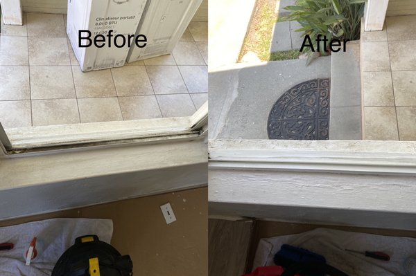 Window washing - Window tracks detailed Window washing - Window tracks detailed