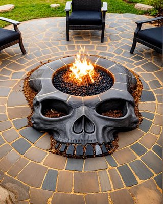 Patio creation - This is a one of a kind Custom Hand Works job. My customer wanted to have their Back yard to have a fire pit. They wanted it to be different. Something they can show off and enjoy for years to come. My ultimate saying is " Be Bold, Be Unique, Be you."  I created their wants to fit their image and personalities. My ultimate fav of all time so far.
