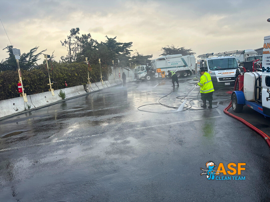 Commercial Pressure Washing Service - At ASF Clean Team, our commercial pressure washing services can do wonders for your business. This powerful cleaning method can remove dirt, dust, grime, and many other types of build-up that regular cleaning cannot. It can thoroughly clean and refresh surfaces such as concrete, brick, and other hard-to-clean materials. Ideal for everything from sidewalks and driveways to building exteriors and parking lots, our pressure washing services can help to enhance your business's curb appeal, maintain the value of your property, and even prevent repairs caused by unchecked dirt and damage. With our expert team and top-notch equipment, we're ready to make your business shine. Call ASF Clean Team at 415-299-2844 for a rejuvenating transformation!