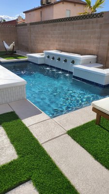 Water Features, Fire Features, BBQs, and Add-Ons - We are a group of highly talented backyard artists. We are up to date on trends and the latest technology to take your ideas and bring your your dream swimming pools to life. If you can imagine it, we can achieve it! Water Features, Fire Features, BBQs, and Add-Ons - We are a group of highly talented backyard artists. We are up to date on trends and the latest technology to take your ideas and bring your your dream swimming pools to life. If you can imagine it, we can achieve it!
