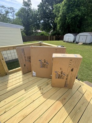 Patio furniture assembly - Client called us out to assemble 8 patio chairs and a table! They were very happy with the results and so were we! We assemble furniture, grills, mini bikes, go carts, and more! We offer so many services we have been referred to as a “Swiss Army Knife of all things home and office”!