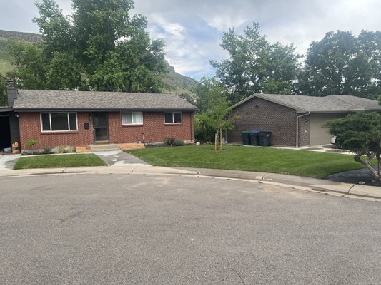 Landscape - We did this landscape project in 2022 we first started by removing the old concrete removing old sod roto tilling adding the concrete then adding the sod