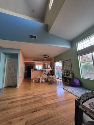 Day care we magic touched for little ones to feel bright - interior walls different colors contrast Day care we magic touched for little ones to feel bright - interior walls different colors contrast