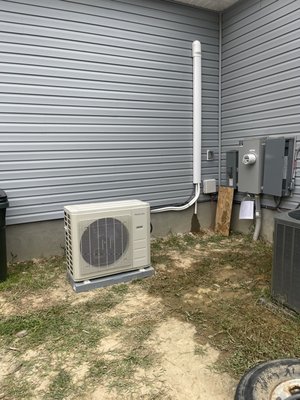 Customer provided mini split
 installation today ￼￼ - New mini split installation