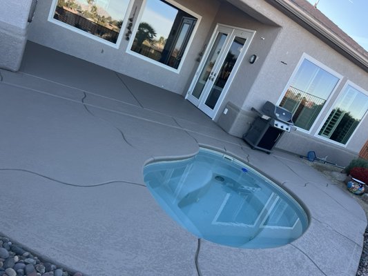 Patio staining transformation! - Beautiful transformation of this patio & porch with high quality services and paints! A fresh coat of stain to your concrete can not only add personality to your outdoor space but also protect and shield it from elements: such as dirt, moisture, UV rays and more!
