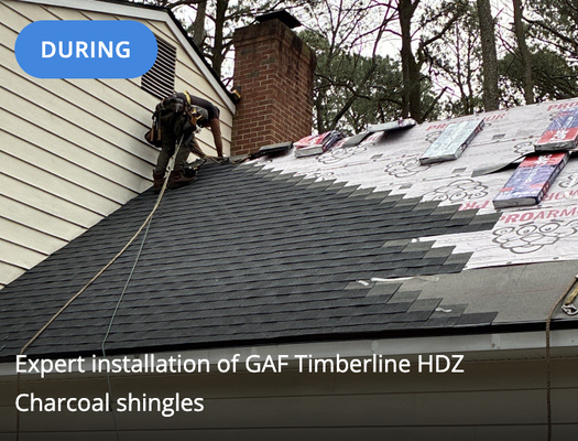 GAF Timberline HDZ Charcoal Roof Replacement in Cambridge, MD - A complete roof transformation featuring premium GAF Timberline HDZ Lifetime Shingles with 50-year warranty, 25-year StainGuard Plus protection, and professional installation by Precision Exteriors. GAF Timberline HDZ Charcoal Roof Replacement in Cambridge, MD - A complete roof transformation featuring premium GAF Timberline HDZ Lifetime Shingles with 50-year warranty, 25-year StainGuard Plus protection, and professional installation by Precision Exteriors.