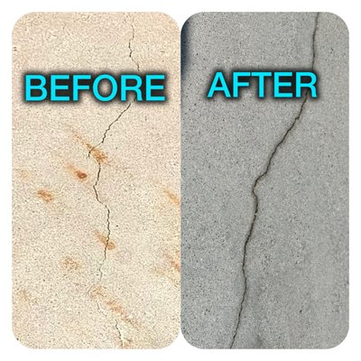 PLACENTIA CA - This was a beautiful home with a brick back yard, concrete patio and side walkway, a cinder block that needed a lot of help and a driveway cleaning. Reclaimed the water and left without any trace of being there, other than a spotless cleaning and a 5 star review! Removed some rust for the customer, as well.