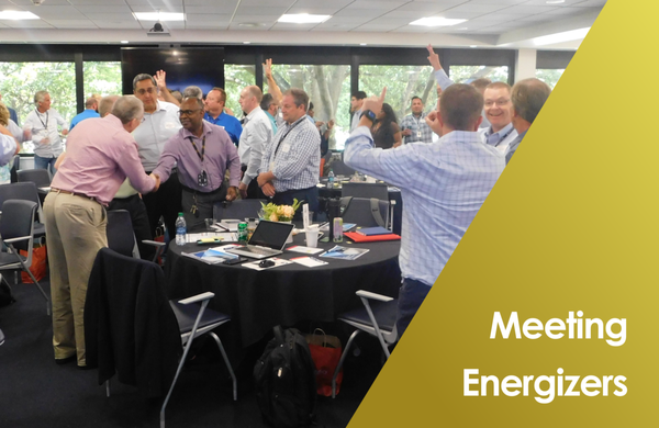 Meeting Energizers - Sometimes there just isn’t enough time for a full team building session. If you have 30 to 90 minutes to fill and want to make a strong point or just let your group unwind during a big meeting, we can deliver a tailored activity that will get everyone involved, thinking, and having fun.
- Energize meeting participants.
- Integrate new skills from your presentations.
- Build morale and camaraderie between people & departments. Meeting Energizers - Sometimes there just isn’t enough time for a full team building session. If you have 30 to 90 minutes to fill and want to make a strong point or just let your group unwind during a big meeting, we can deliver a tailored activity that will get everyone involved, thinking, and having fun.
- Energize meeting participants.
- Integrate new skills from your presentations.
- Build morale and camaraderie between people & departments.