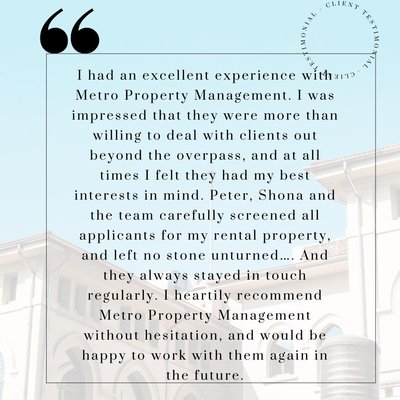 Owners - Metro Property Management is a locally owned and operated business that takes great pride in being leaders in the our industry. As a team we offer more than 35 years of combined experience to property investors just like you! We are committed to working closely with you to ensure you are receiving the maximum return from your investment property resulting in a stress-free experience.
As your representative, Metro Property Management will find, screen and place your tenants, handle all maintenance related issues and offer our expert advise to help increase the value of your rental property. We even have a residential contracting team! There’s nothing we can’t do to protect your investment! Owners - Metro Property Management is a locally owned and operated business that takes great pride in being leaders in the our industry. As a team we offer more than 35 years of combined experience to property investors just like you! We are committed to working closely with you to ensure you are receiving the maximum return from your investment property resulting in a stress-free experience.
As your representative, Metro Property Management will find, screen and place your tenants, handle all maintenance related issues and offer our expert advise to help increase the value of your rental property. We even have a residential contracting team! There’s nothing we can’t do to protect your investment!