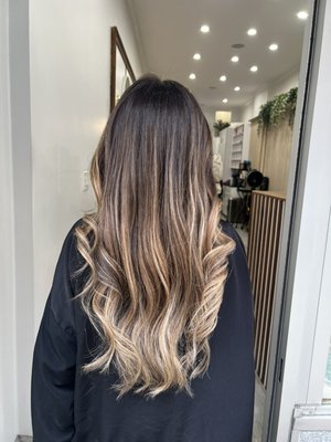 Caramel and brown balayage - Balayage on dark brown hair . Caramel and brown balayage - Balayage on dark brown hair .