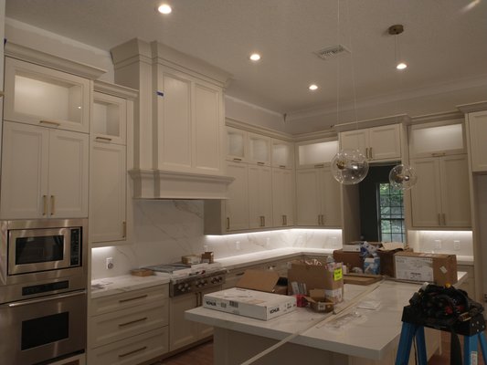 Kitchen Lighting - During a remold we installed custom lighting for this customer.
