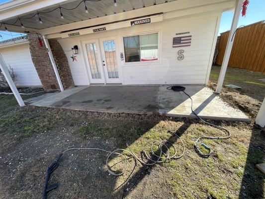 Concrete Stamp patio extension with color - We extended his old damage concrete patio into a new concrete stamp with stain Concrete Stamp patio extension with color - We extended his old damage concrete patio into a new concrete stamp with stain