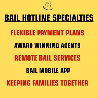 We Make Bail Easy - With over 20 years of trusted experience, Bail Hotline is one of the largest and most established bail bond companies in California, providing fast, reliable, and professional bail bond services 24 hours a day, 7 days a week. Known for its family-first approach and commitment to customer care, Bail Hotline combines industry-leading expertise with advanced technology, offering one of the most efficient remote bail bond processes available. Through innovative software and a modern mobile app, clients and co-signers can complete the entire bail process online from the comfort of their home without needing to visit an office.Bail Hotline works closely with every client to provide flexible bail bond payment options designed to fit a variety of financial situations. Qualified customers may be eligible for 1% down bail bonds, zero-interest financing, and no collateral bail bonds, making the release process more accessible during stressful times. The company’s experienced bail agents are dedicated to going above and beyond to secure a fast jail release while providing compassionate guidance, transparent communication, and dependable support throughout the process.Serving communities across California, Bail Hotline has built a reputation as a trusted 24/7 bail bonds company by delivering professional service, innovative technology, flexible financing options, and personalized care when families need it most.Freedom shouldn’t wait and neither should you. Get Out of Jail Now! Call Now! We Make Bail Easy - With over 20 years of trusted experience, Bail Hotline is one of the largest and most established bail bond companies in California, providing fast, reliable, and professional bail bond services 24 hours a day, 7 days a week. Known for its family-first approach and commitment to customer care, Bail Hotline combines industry-leading expertise with advanced technology, offering one of the most efficient remote bail bond processes available. Through innovative software and a modern mobile app, clients and co-signers can complete the entire bail process online from the comfort of their home without needing to visit an office.Bail Hotline works closely with every client to provide flexible bail bond payment options designed to fit a variety of financial situations. Qualified customers may be eligible for 1% down bail bonds, zero-interest financing, and no collateral bail bonds, making the release process more accessible during stressful times. The company’s experienced bail agents are dedicated to going above and beyond to secure a fast jail release while providing compassionate guidance, transparent communication, and dependable support throughout the process.Serving communities across California, Bail Hotline has built a reputation as a trusted 24/7 bail bonds company by delivering professional service, innovative technology, flexible financing options, and personalized care when families need it most.Freedom shouldn’t wait and neither should you. Get Out of Jail Now! Call Now!
