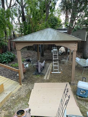 Gazebo Installation - Hi there) On this project we have assembled the gazebo. We also poured the foundation for it. The price for such kind of project is around $1,800, including materials) Will be glad to help with your projects)