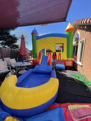 New Bounce houses - Hello Bouncerz, these are our brand-new units that just came in. The Combo unit is 13 feet by 23 feet long with the pool! It can be a dry unit, or we can option it with a water slide and pool! The other on is a Rainbow Fiesta water slide that is 12 feet tall and 26 feet long! They are perfect for kids 6-14 years of age. They are tons of fun, and I can't wait to see you guys try them out! New Bounce houses - Hello Bouncerz, these are our brand-new units that just came in. The Combo unit is 13 feet by 23 feet long with the pool! It can be a dry unit, or we can option it with a water slide and pool! The other on is a Rainbow Fiesta water slide that is 12 feet tall and 26 feet long! They are perfect for kids 6-14 years of age. They are tons of fun, and I can't wait to see you guys try them out!