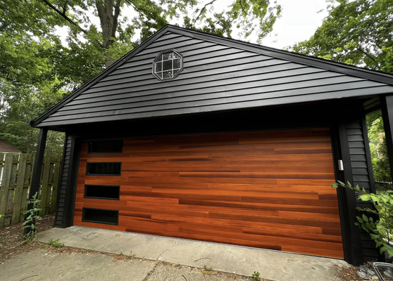 CHI Plank Door - CHI's Plank style door adds so much character to your homes exterior. This customer loved his new Cedar color garage door with stacked tinted glass. CHI Plank Door - CHI's Plank style door adds so much character to your homes exterior. This customer loved his new Cedar color garage door with stacked tinted glass.