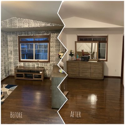 Interior paint project - Interior walls and ceiling repaint. This house was put on the market for 3 months and had no offers. Had not been painted in over 10+ years ! The walls were in poor condition. The team and I brought this home back to life and within a couple days this home had multiple offers on it ! We added value to this home with a fresh paint job !