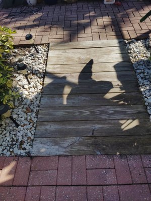 walkway clean up - this was a walkway clean up that turned into a full patio wash