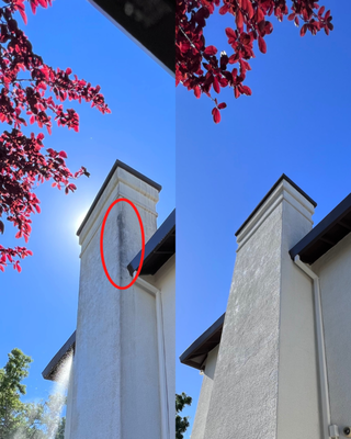 House wash - The content shown are transformation pictures of various exterior home material, such as (but not limited to): stucco, brick, & concrete. House wash - The content shown are transformation pictures of various exterior home material, such as (but not limited to): stucco, brick, & concrete.