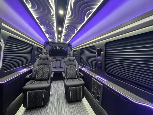 Clients favorite "Jet Sprinter" - Luxury 7 Passenger Jet Sprinter, very comfortable inclusive Recliner Massage Chairs /  2 TVs / Bar /  PlayStation /  Tablet and WIFI