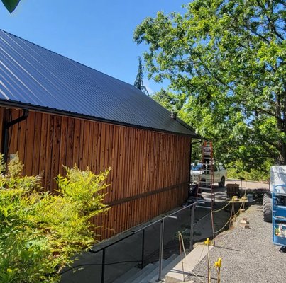 Metal roof Painting - This project involved restoring and refinishing a worn metal roof. We carefully prepped the surface, applied rust-inhibiting primer, and finished with a durable coating designed to withstand Northwest weather. The result: a clean, long-lasting finish that protects and elevates the home’s look. Metal roof Painting - This project involved restoring and refinishing a worn metal roof. We carefully prepped the surface, applied rust-inhibiting primer, and finished with a durable coating designed to withstand Northwest weather. The result: a clean, long-lasting finish that protects and elevates the home’s look.
