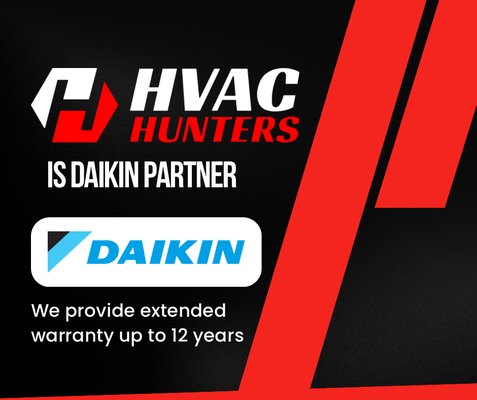 HVAC HUNTERS is DAIKIN partner - “Great news! As a proud Daikin partner, we offer an extended 12-year warranty on our top-of-the-line HVAC equipment.
Services: Mini Split Maintenance, Ductless AC Service, Air Quality, HVAC System Installation HVAC HUNTERS is DAIKIN partner - “Great news! As a proud Daikin partner, we offer an extended 12-year warranty on our top-of-the-line HVAC equipment.
Services: Mini Split Maintenance, Ductless AC Service, Air Quality, HVAC System Installation
