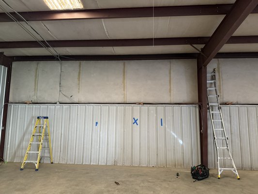 Customer wanted building cut into for new garage door. - Man oh man this was a fun job here! 
We cut into 3 different buildings and installed 3 10x12’s. We removed multiple gas lines, outlets and z purlins to get this job done! One of my favorite jobs so far! If you’re having garage door issues give us a call I’d love to give you an estimate! 5015515220