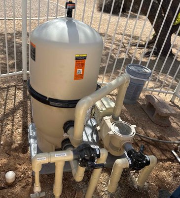 Euipment Update - We removed an old Hayward DE filter and upgraded a Pentair cartridge. Euipment Update - We removed an old Hayward DE filter and upgraded a Pentair cartridge.