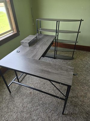 We set up your furniture as part of your service! - This was a brand new desk that the customer requested to be set up. We spent about 45 minutes total setting this up and placing it where she wanted it.
