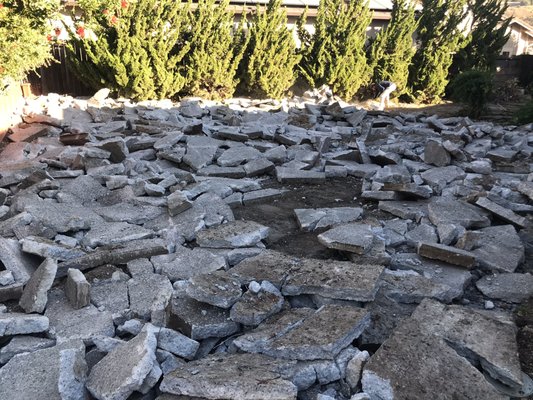 Concrete Removal - Concrete removal job in Oakland, CA. Removed all concrete from backyard to prepare area for landscaping. Concrete Removal - Concrete removal job in Oakland, CA. Removed all concrete from backyard to prepare area for landscaping.