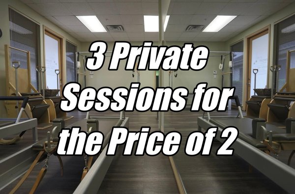3 Private Sessions for the Price of 2 - Authentic Joe Pilates - Get results customized specifically for your needs. Fully equipped studio with Cadillacs, Reformers, Towers and More! 3 Sessions for the Price of 2 for new clients. 3 Private Sessions for the Price of 2 - Authentic Joe Pilates - Get results customized specifically for your needs. Fully equipped studio with Cadillacs, Reformers, Towers and More! 3 Sessions for the Price of 2 for new clients.